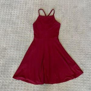 Hollister Must Have Collection Dress Burgundy/Maroon Halter Skater Dress